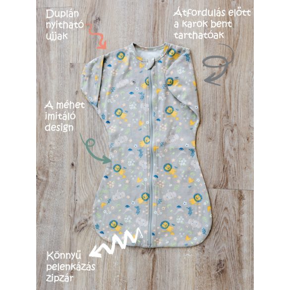 NiteHug 0-4 hós alvás segítő pólyazsák pamut